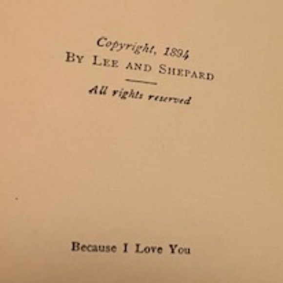 "Because I Love You" Book of Poetry Vintage 1894 - Picture 4 of 6